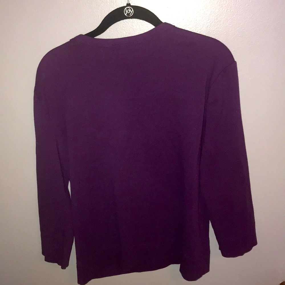 Ralph Lauren Jean co top size L purple long sleeves 100%cotton casual classic